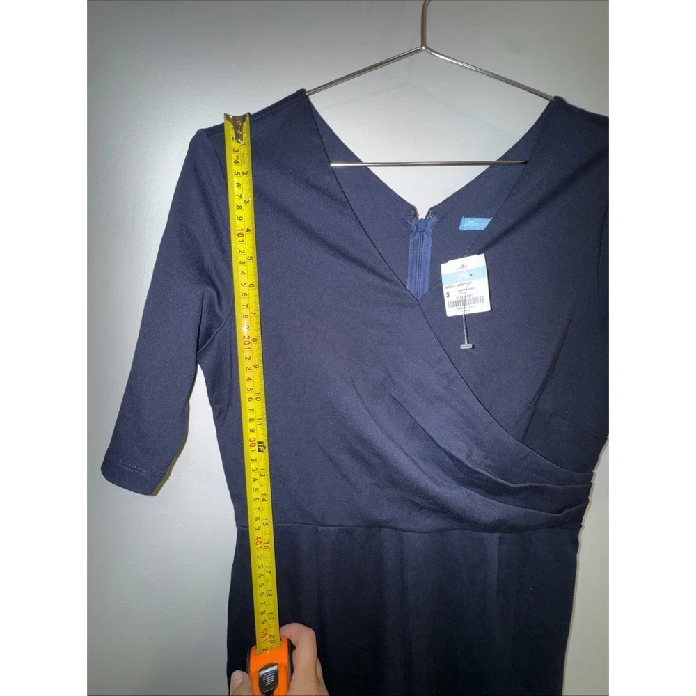 J.McLaughlin Nicole Jumpsuit Navy Blue V-Neck Wrap Front Short Sleeve Small NEW